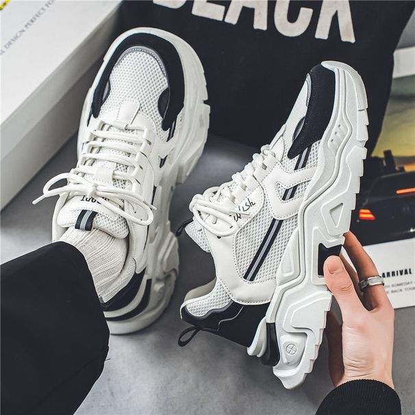 Men's Shoes Summer Breathable New Style Trend All-match Youth Sports Leisure Thick Bottom Heightening Little White Dad Shoes_vogvips.com