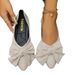 Cross-border 2024 Autumn New Flat European And American Casual For Women, Large Size, Foreign Trade Bowknot Pointed Toe_vogvips.com