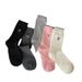 Women's & Men's Cotton Ballet Socks With Contrast Embroidery And Bowknot Design, Breathable Comfortable Casual Socks For All Seasons_vogvips.com