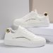 New Round Toe Solid Color White Casual Single Shoes, Trendy Plus Size Women's Shoes_vogvips.com