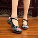 Women’s Shoes Summer New Embroidered Cloth Shoes Ethnic Style Cowhide Soles Heightened Square Dance Spring And Autumn Women's Single Shoes_vogvips.com