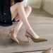 Pointed-toe Women, 2025 Spring New Model, Back-strap Single Shoes, French-style Closed-toe High-heeled Sandals For Women_vogvips.com