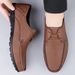 Unbeatable Quality Large Size Microfiber Lace Up Loafers, 2025 Spring/summer New Style, Fashionable Bean Shoes, Classic Men's Leather Shoes_vogvips.com