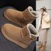 Snow Boots Women's Thick-soled Side Buckle Fleece Thickened Casual Cold-proof Small Snow Cotton_vogvips.com