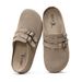 Asgard Suede Clogs Sandals With Double Buckle Outdoor Non-slip Flat Mules Retro Potato Summer Soft Insole Leisure Shoes_vogvips.com