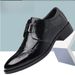 Autumn Winter New Men's Business Formal Leather Breathable British Style Pointed Toe Slip-On Groom Wedding Shoes_vogvips.com