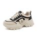 H6579 New 2025 Color-Block Thick-Soled Sports Leather Height-Increasing Student Fashion Women's Korean Style Dad Shoes_vogvips.com