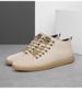 Men's Board Shoes Invisible Inner Height Increase Cm British Style Thick-soled Matte Pigskin Casual Shoes Sports Men's Shoes_vogvips.com