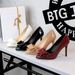 Bow High Heels Women's Thin Heels Patent Leather Shallow Mouth Women's Shoes Pointed Single Shoes Women's Shoes_vogvips.com