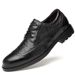 Euro Step Business Formal Casual Leather Men's Wedding Top Layer Cowhide Lace-up Crocodile Brogue Carved Height-increasing Shoes_vogvips.com