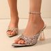 Women's Sexy Pointed Toe High Heels Sequined Crystal Heel Sandals European And American Style Plus Size Summer_vogvips.com