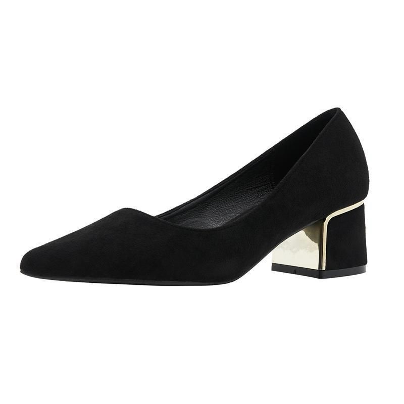 2025 New High Summer Thick Heels With And Widening, Not Tiring Autumn Fat Feet Wide Women's Pointed Single Shoes Women_vogvips.com