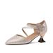 Comfortable Soft Leather Party High A Sense Of Sophistication Gold Sandals For Women With Chunky Heels 2025 New Style To_vogvips.com