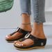 plus Size Women's Beach Slip-On Wedge Sandals Roman Style Comfortable Outdoor Slippers_vogvips.com