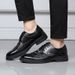 Euro Step Brogue Men's Carved Spring New Thick-Soled Business Formal Wedding British Style Crocodile Pattern Leather Shoes For Men_vogvips.com