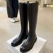 Grape Mom Over-the-Knee 2024 New Fleece-Lined Round Toe Low Heel Side Zipper High Tube Riding Boots For Women_vogvips.com