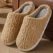 2025 New Cotton Women's Winter Home Furnishings Indoor Thick Bottom Warm Grid Plush Slippers For Men_vogvips.com