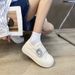 Thick Soled Small White Summer Thin Mesh Board Women, Breathable, And Two Pairs Of Velcro Single Shoes For Heel_vogvips.com