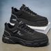 Men's Spring Pure Black Kitchen Safety Shoes, Non-slip, Wear-resistant, Breathable Work Shoes For Construction Sites_vogvips.com