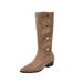 Melard Pointed Toe Slouch Women Western Cowboy 2025 Autumn Winter New Button High Chunky Heel Long Boots_vogvips.com