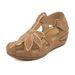 New Casual With Cross-stitching, Non-slip, Lightweight, Soft Cowhide Sole, Large Size, Retro Wedge Heel, Comfortable_vogvips.com