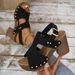Chunky Heel Sandals Women's Summer New Rivet Back Strap Fashion Casual Sandals_vogvips.com