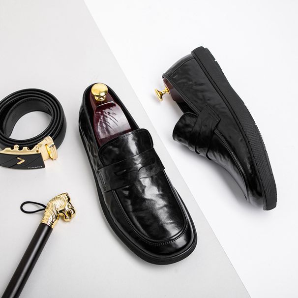 2024 Bauhinia Pattern Top Layer Cowhide New Fashion Casual Versatile Leather Business Formal Slip-On Men's Shoes_vogvips.com