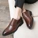Pointed Toe British Style New Hairstyle Loafers Office Casual Leather Men Wedding Shoes_vogvips.com