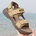 Ultra Light Genuine Leather Beach Sandals, Handmade Oversized Anti Slip Summer Men's Sandals_vogvips.com