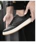 Round Head Casual Board Shoes Men's Four Breathable Splicing White Shoes_vogvips.com