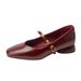 Retro Single-strap Women's Shoes, 2025 New Model, Square Toe, Shallow Cut, Fashionable And Versatile, Comfortable_vogvips.com