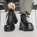 Gear Bottom Heightened Thick-soled Martin Boots Men's High Street Bulldozer Tooling Locomotive Boots Medium Head Derby Boots_vogvips.com