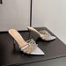 2026 New Rhinestone High-Heel Slippers For Women, Thin Heel, Pointed Toe, Open-Toe, Light Luxury Style, Fashionable_vogvips.com