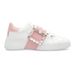 Baby Same Style New Rhinestone Square Buckle White Sneakers For Women Genuine Leather Sports Versatile Hidden Heel_vogvips.com