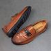 2025 New Men's Genuine Leather Slip-On Loafers Lazy Trendy Soft Sole Fashion Casual Shoes High-End Low Heel_vogvips.com