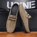 Loafers Lightweight Bean Men S Shoes Summer New One Leg British Style Breathable Casual Half Toe_vogvips.com
