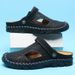 Outdoor Summer Sandals For Men Casual Sport Slippers PU Leather Slides Breathable Beach Flip-Flops Dual-Purpose Male_vogvips.com