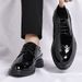Euro Step Business Formal For Men, Shiny Brogue Carved Pattern Youth Single Groom Shoes, Wedding Leather Shoes_vogvips.com