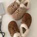 2025 Winter New Versatile Retro Flat Sole Furry With Bowknot Casual Style Two-Way Cotton Shoes For Women_vogvips.com