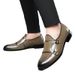 Voyage Factory Direct Men's Business Casual Double Buckle Pointed Toe Shiny Monk British Formal Leather Shoes_vogvips.com