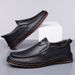 First Layer Cowhide Driving Leather Loafers Casual Cross-Border Large Size Men's Shoes Soft Sole Non-Slip_vogvips.com