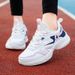 Wholesale Sports Women's Leather Waterproof Spring And Autumn Running Lightweight Soft Sole Student Dad Shoes_vogvips.com