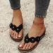 Sandals 2025 Summer New Three Flower Slippers Thick Bottom Drag Clip Toe Beach Flip-flops Women Sandals_vogvips.com