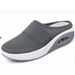 Coarse Summer New Plus Size Lazy Person With One Foot Kick, Toe Cover, Mesh Slippers, Women's Simple Slope Heel Mop_vogvips.com