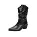 2025 Summer New Pointed Toe Chunky Mid Heel Tube Ruched Slouch Women Short Boots Large Size 41 42 43_vogvips.com
