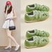 Velcro Little White Shoes Schoolgirl Breathable Flat Baseplate Shoes Casual Street Shoes_vogvips.com