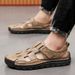 Sandals Trendy Outdoor Sports Genuine Leather Closed Toe Business Casual 2024 New Summer Breathable Men's Beach Shoes_vogvips.com