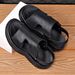 New Mens Slippers Handmade Summer Sandals Men Breathable Leather Slides Man Outdoor Antiskid Beach Shoes Comfy Half Drag_vogvips.com