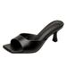 MTX Genuine Leather French Style Small Fragrance Thin Heels Women 2025 Summer Fashion Cowhide Round Toe High Heel Slippers_vogvips.com