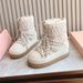 Fashion Pleated Thick-Soled Snow For Women 2024 Winter New Versatile Cotton Shoes Non-Slip Thickened Warm Lace-Up Short_vogvips.com
